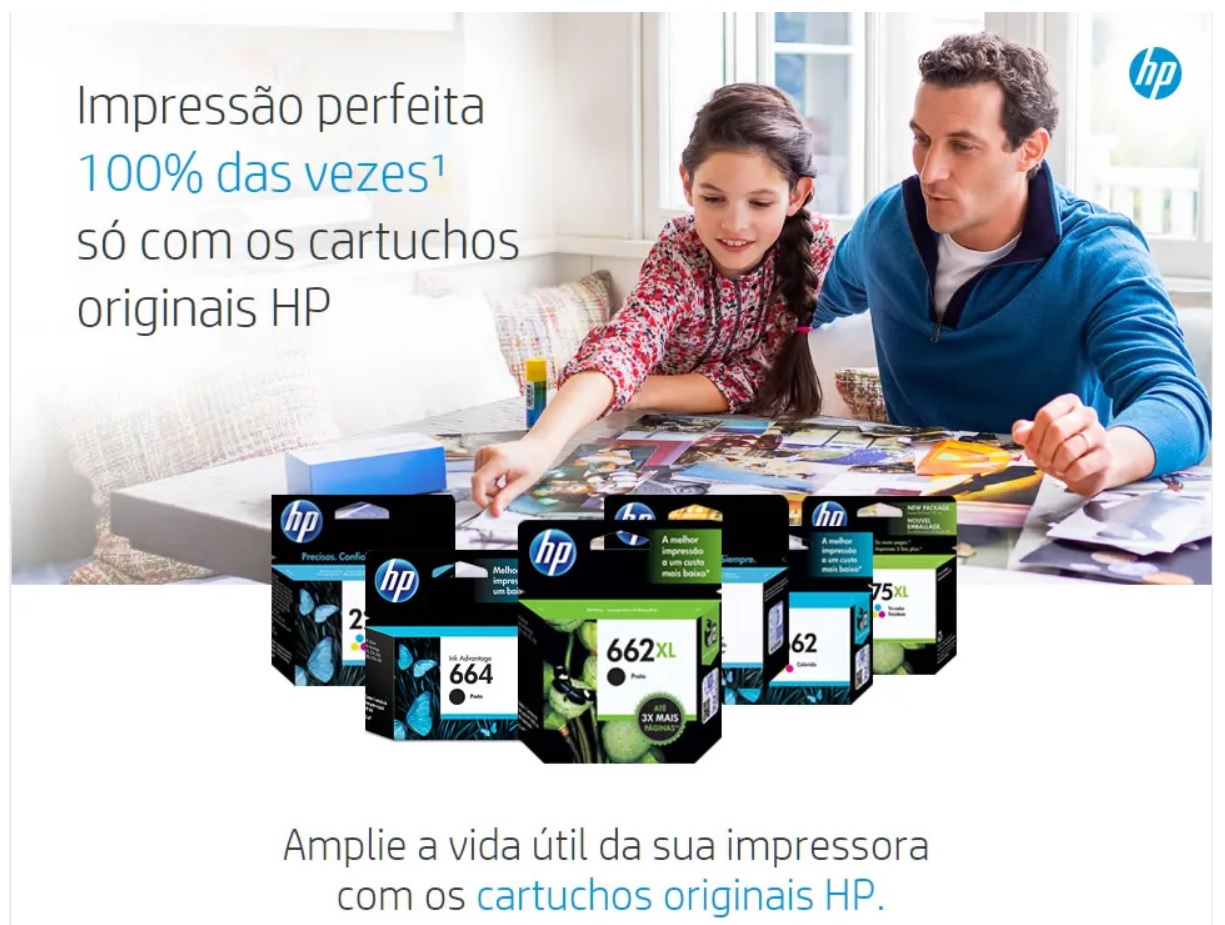 Cartuchos originais HP para impressoras